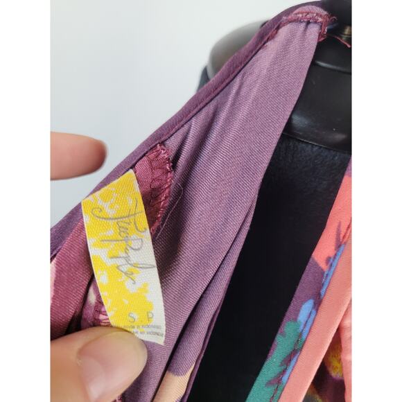 Free People Burgundy Floral Dream Free Tunic Top Blouse Size S - Picture 8 of 9